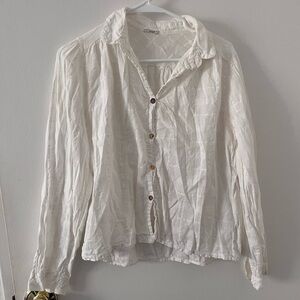 Luk Ap Women’s Ivory Plaid Button Down Size S/M
